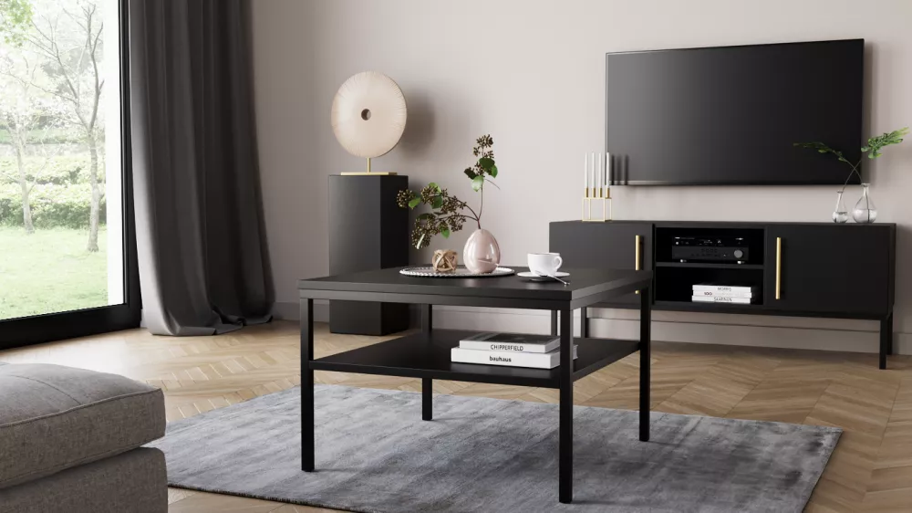 Žurnālgalds Lanzzi STO60 Korpusa krāsa: melns, · 60 × 60 × 40 cm