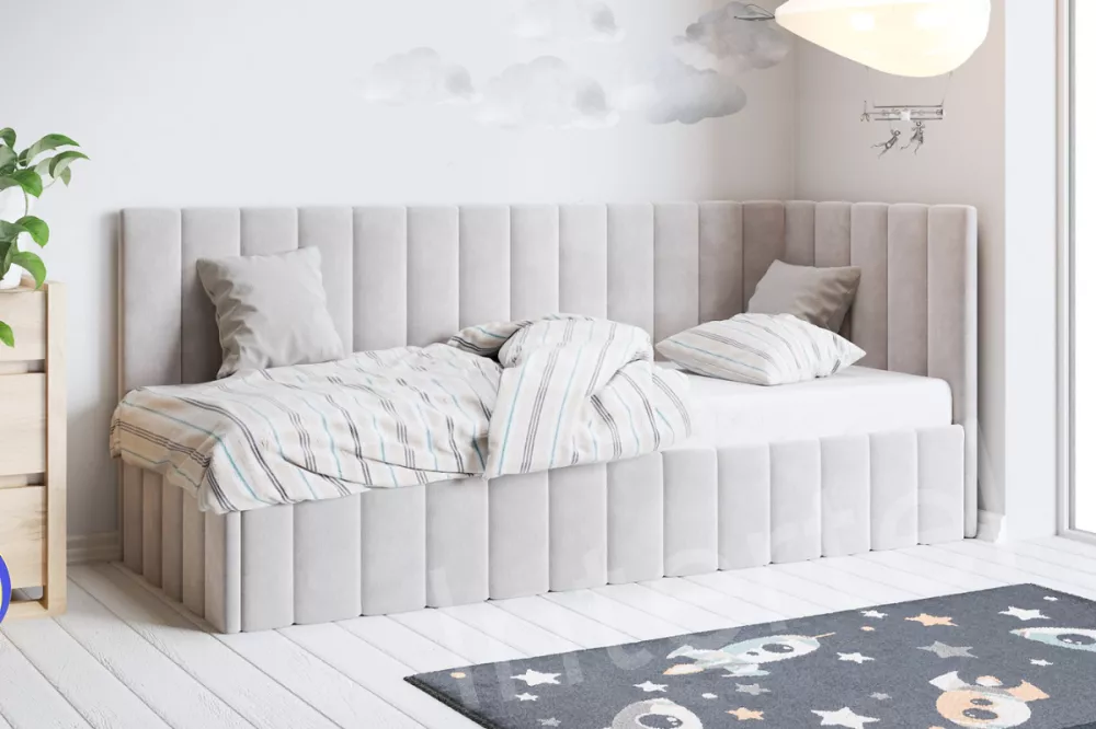 Gulta Denis SM02 Standard Guļamvietas platums: 120 cm, Guļamvietas garums: 200 cm, · Pelēks · 128 × 210 × 80 cm