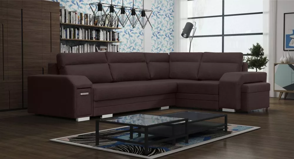 Dīvāns Alvares Standard · Tumši brūns · 205 × 305 × 90 cm
