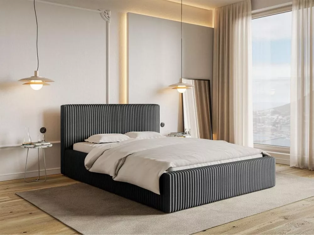 Gulta Farese Standard ar stelāžu Guļamvietas platums: 160 cm, Guļamvietas garums: 200 cm, · Pelēks · 171 × 216 × 104 cm