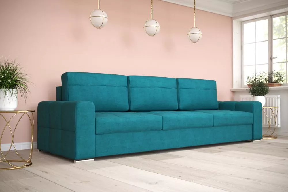 Dīvāns Verona DL Standard · Tirkīzs · 95 × 250 × 82 cm