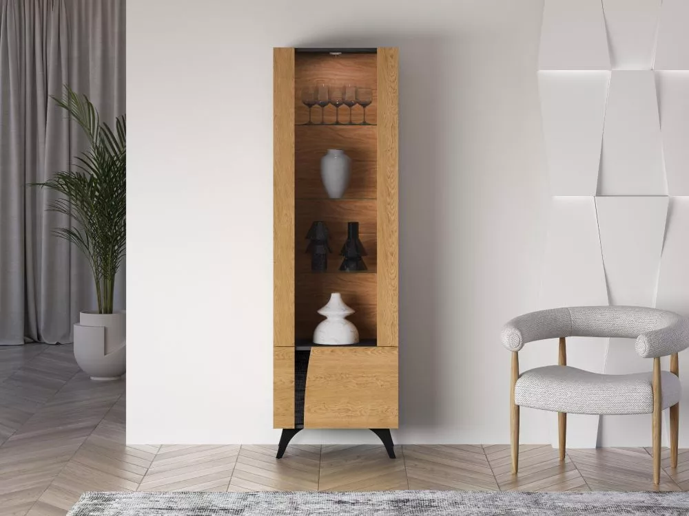 Sekcija Toscania 02P ar LED Korpusa krāsa: ozols, · 58 × 40 × 190 cm