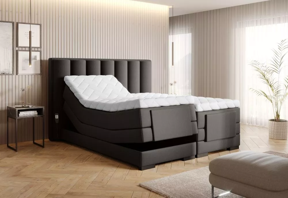 Gulta Veros Electric Boxspring Standard Guļamvietas platums: 160 cm, Guļamvietas garums: 200 cm, · Tumši brūns · 178 × 2