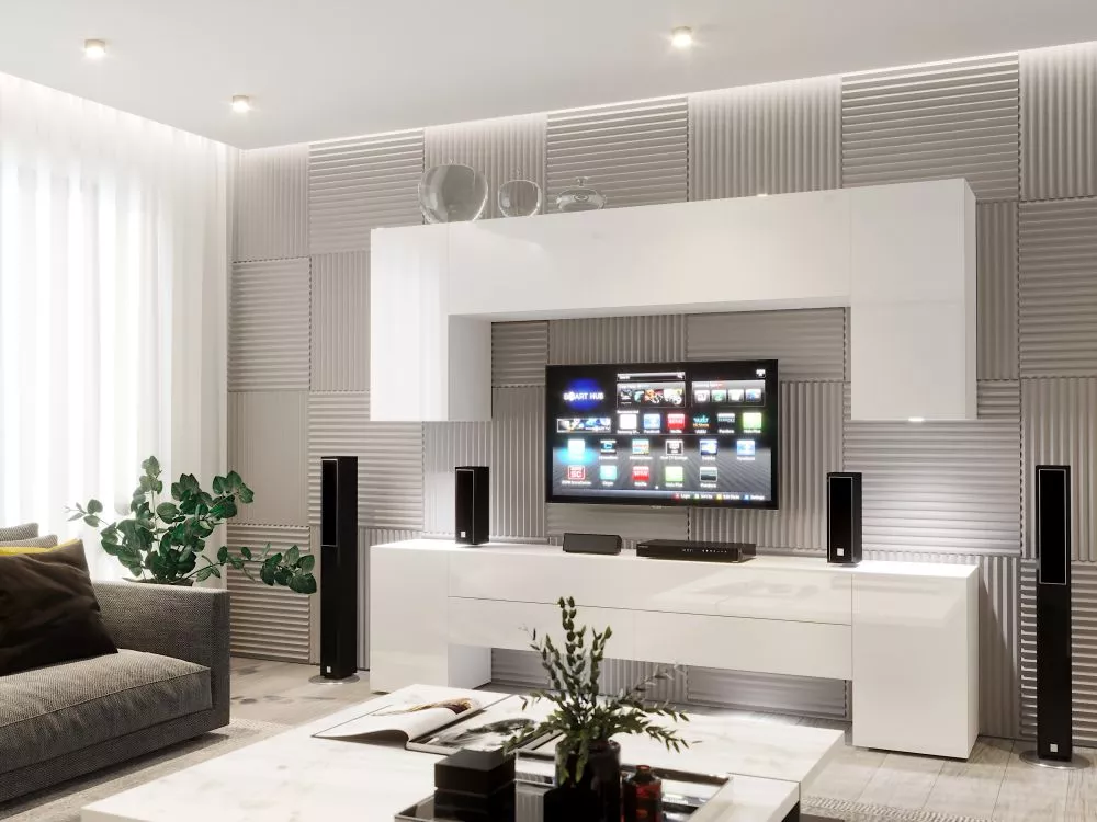 Sekcija Box 68 ar LED · Balts · 252 × 38 cm