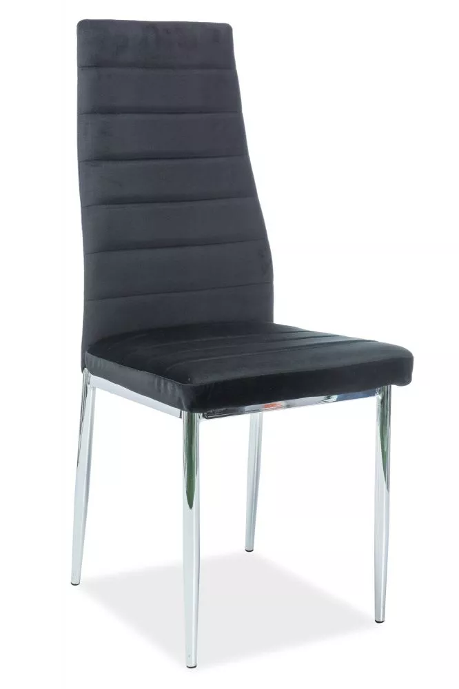 Krēsls H - 261 Velvet Chrom · Melns · 96 × 40 × 38 cm