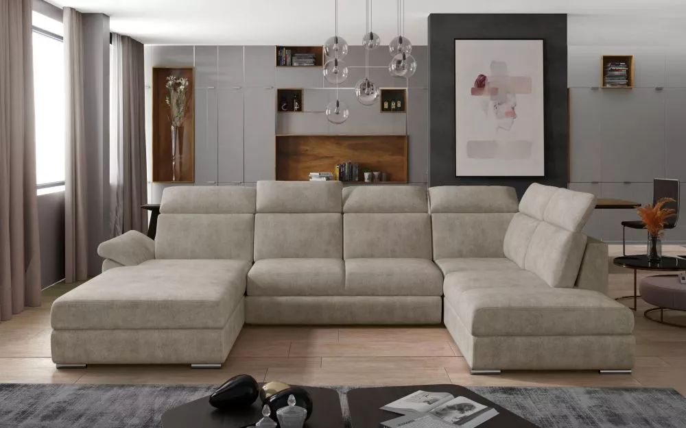 Dīvāns Evanell Premium standard · Bēšs · 216 × 330 × 102 cm