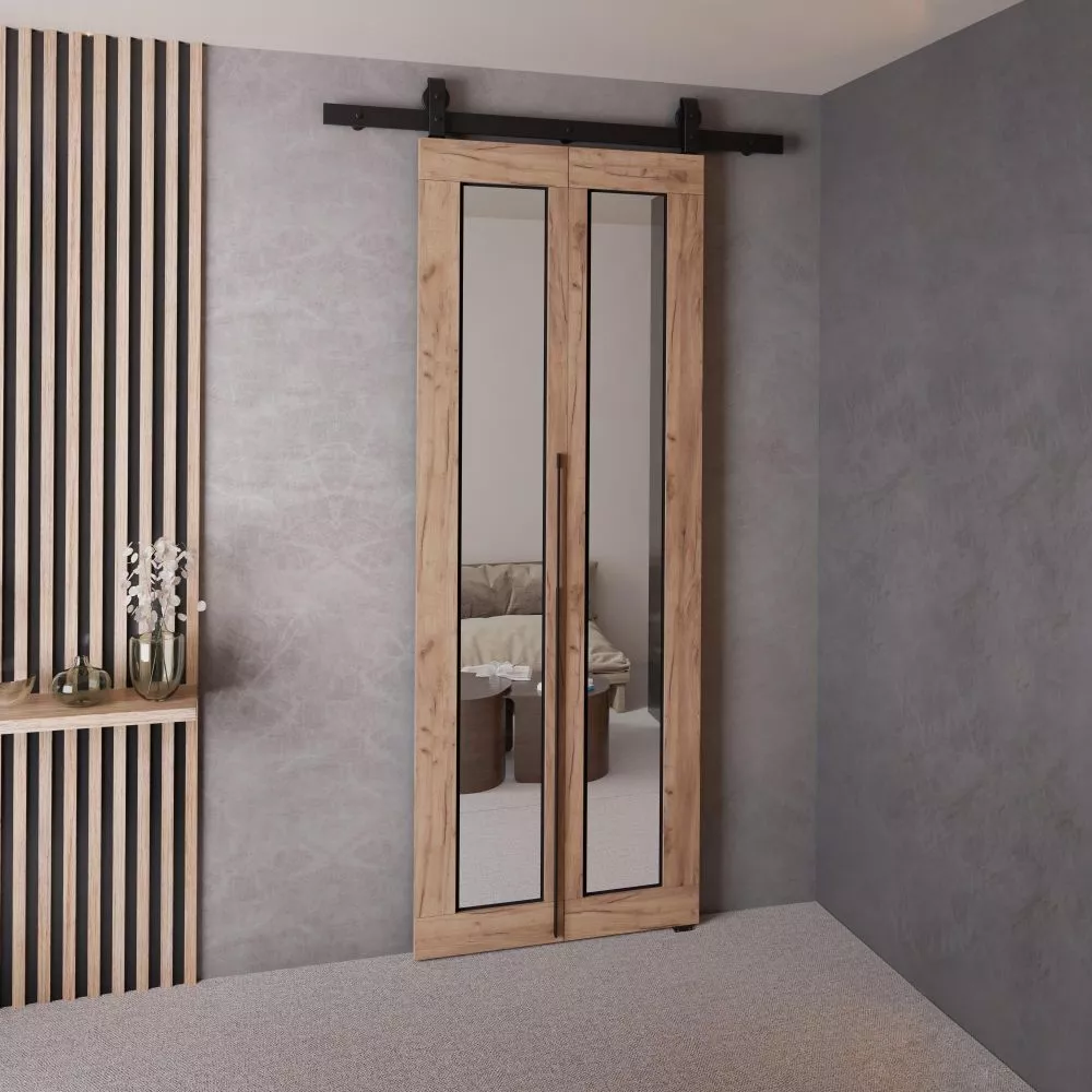 Bīdāmās durvis Qudio Loft-7 · Ozols craft zelts · 76 × 205 cm