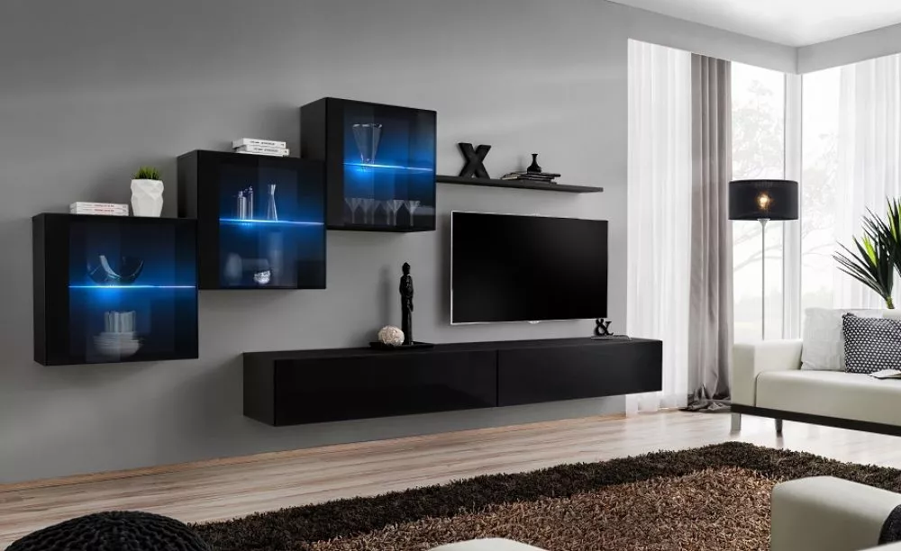 Sekcija Switch 20 · Melns · 310 × 40 × 180 cm