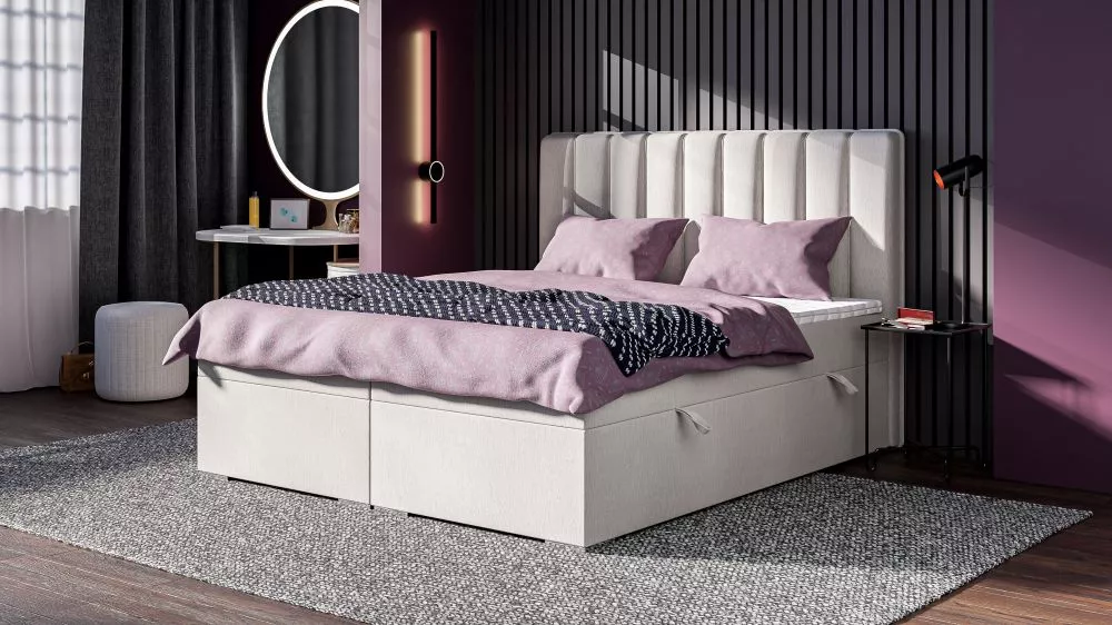 Gulta Rally Boxspring Standard Guļamvietas platums: 160 cm, Guļamvietas garums: 200 cm, · Gaišais krēms · 160 × 207 × 11