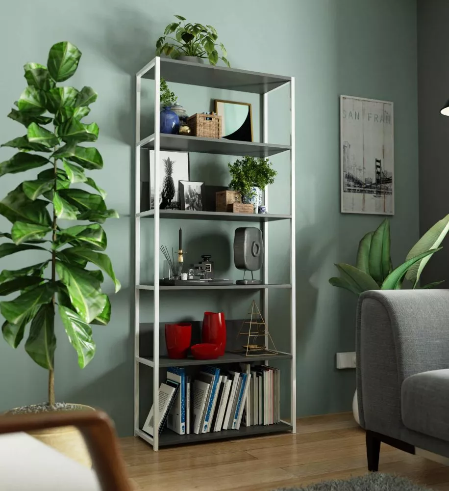 Plaukts Loft White · Pelēks · 80 × 192 × 32 cm