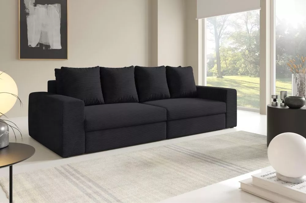 Dīvāns Siena Sofa Standard · Melns · 120 × 272 × 76 cm