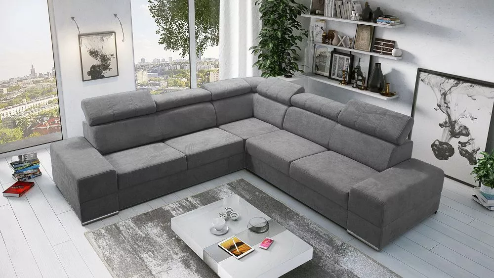 Dīvāns Royal Max Standard · Tumši pelēks · 286 × 286 × 79 cm