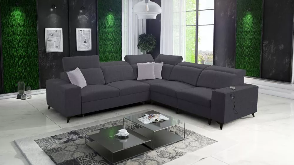 Dīvāns Bartone 3 Mix Standard · Tumši pelēks · 283 × 283 × 83 cm