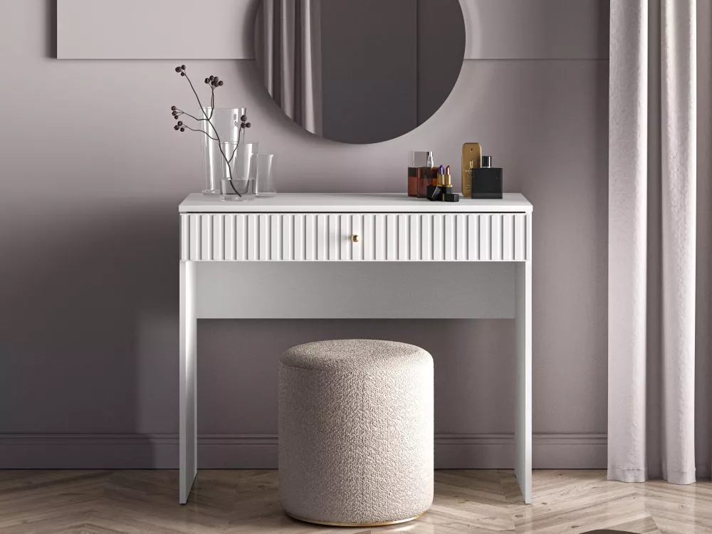 Kosmētikas galds Lucy 06 · Balts · 92 × 40 × 78 cm