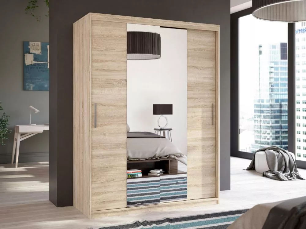 Skapis Antigo ar spoguli · Sonoma · 150 × 61 × 198.5 cm