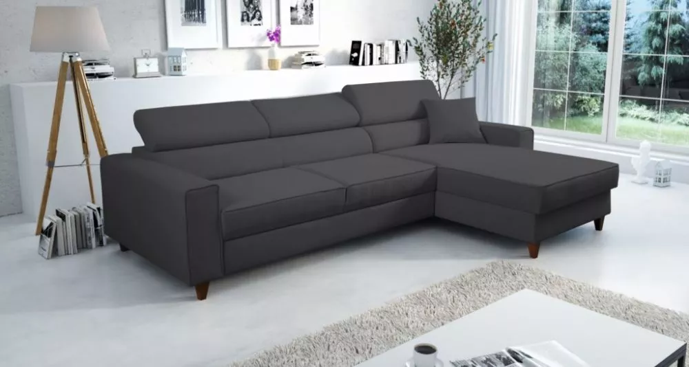 Dīvāns Nici standard · Melns · 175 × 262 × 87 cm