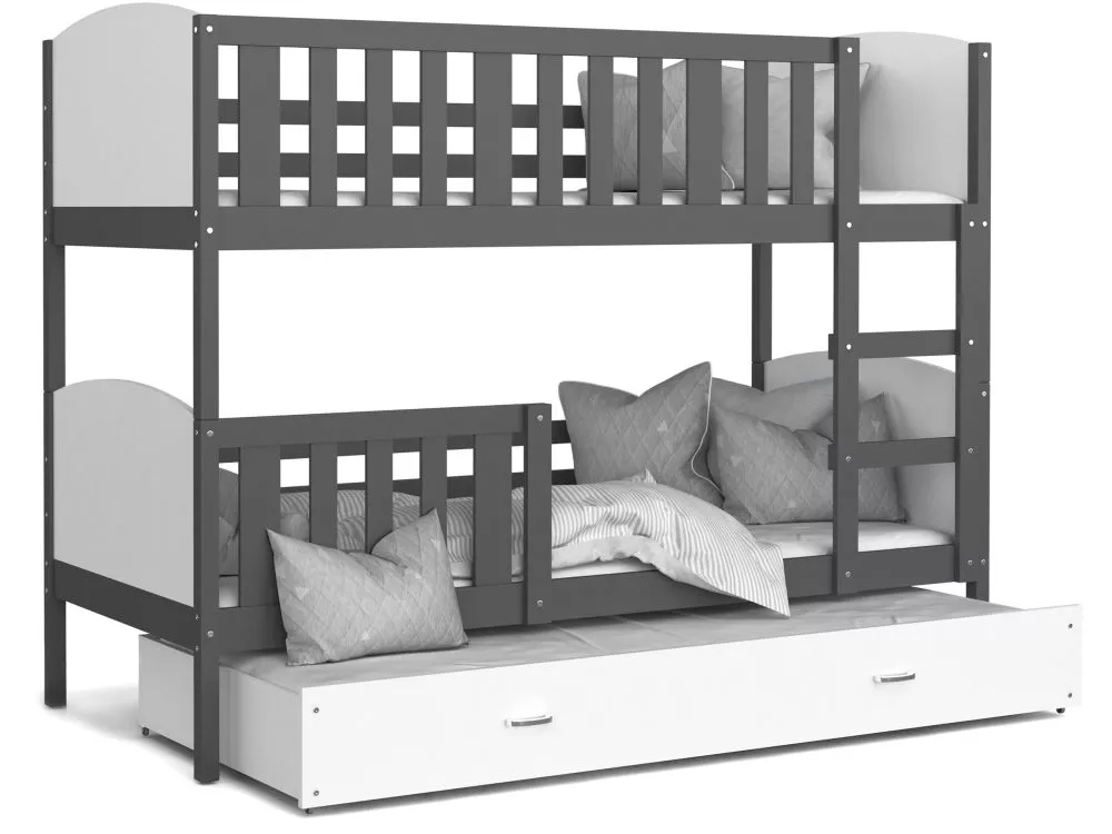 Bērnu gulta Tami 3 MDF 90x200 ar stelāžām Guļamvietas platums: 90 cm, Guļamvietas garums: 200 cm, · 96 × 208 × 158 cm