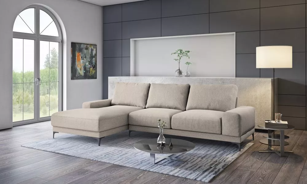 Dīvāns Ricardo Standard · Gaišais krēms · 170 × 311 × 85 cm