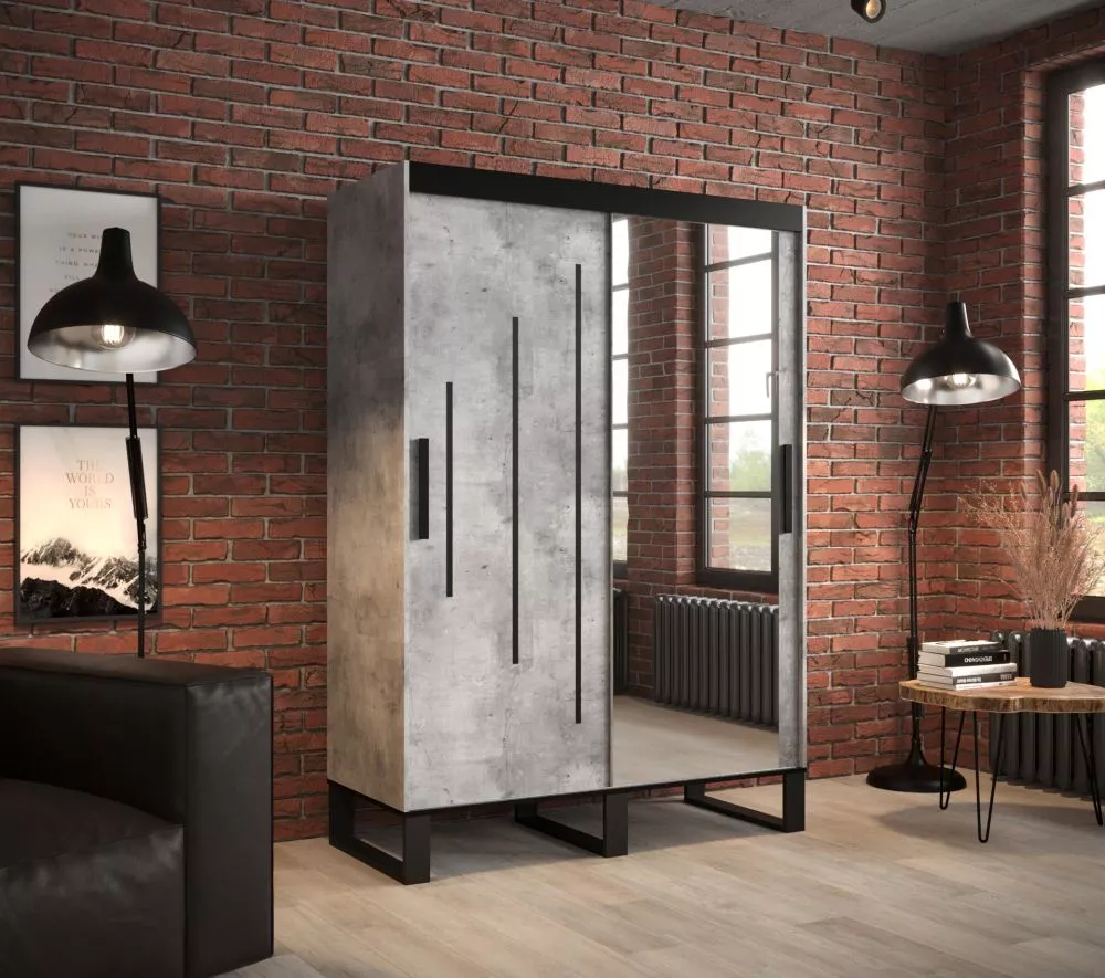 Skapis Loft Y2 · Betons · 150 × 62 × 212 cm