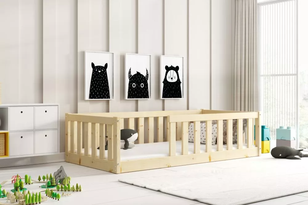 Bērnu gulta Bella Sima Basic Guļamvietas platums: 90 cm, Guļamvietas garums: 190 cm, · Priede · 96 × 194 × 40 cm