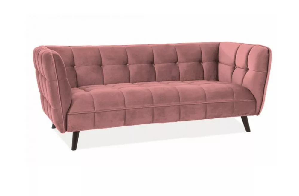 Dīvāns Castello Velvet 3 · Rozā · 85 × 200 × 78 cm