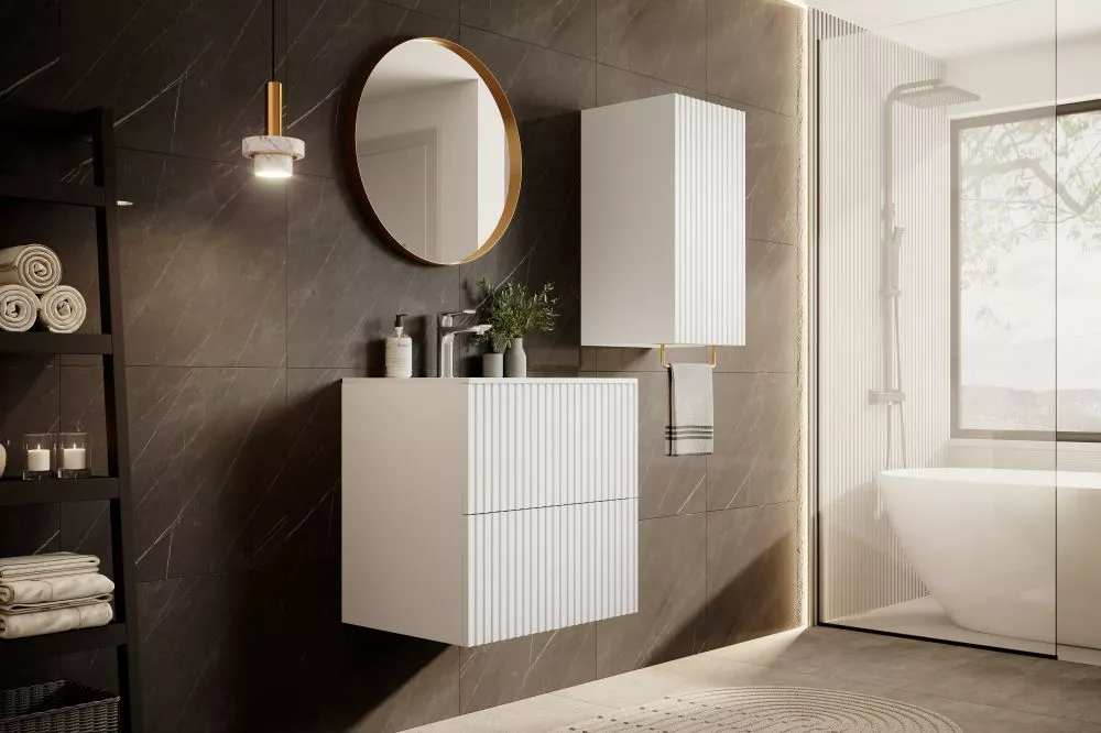 Vannas istabas komplekts Nicole Set 1 · Balts · 130 × 100 × 45 cm