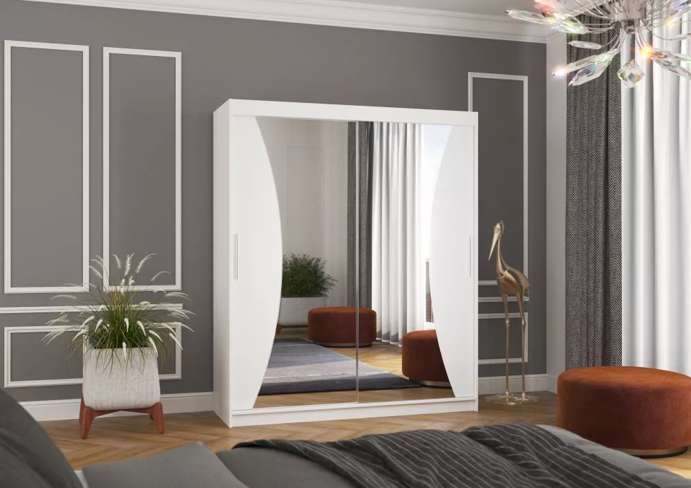 Skapis Charlotte · Balts · 180 × 58 × 215 cm