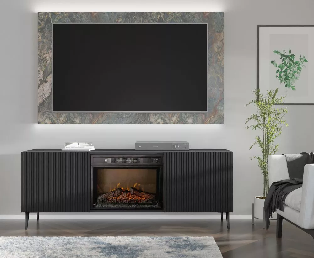TV tumba Ravenna RTV 2D ar kamīnu · 170 × 42 × 63 cm