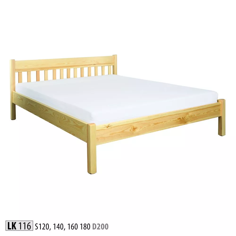 Gulta LK 116 ar stelāžu Kājiņu izmērs: 5.5x5.5 cm, Guļamvietas platums: 180 cm, Guļamvietas garums: 200 cm, stelāžas tip