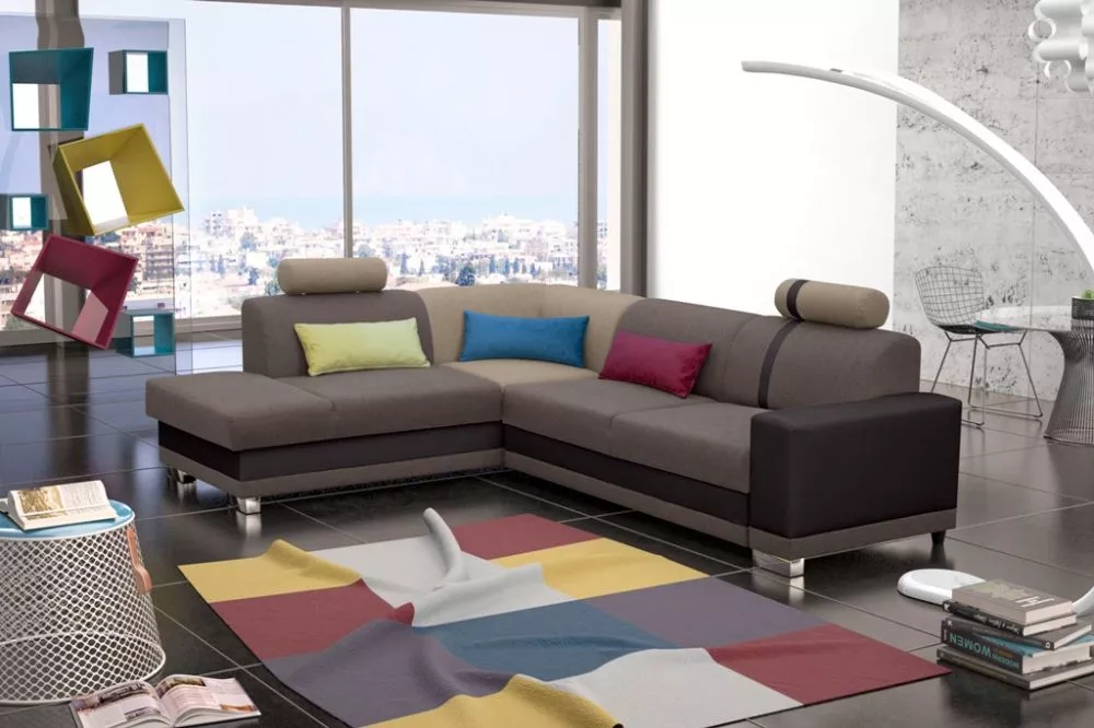 Dīvāns Veratti Standard · Brūns + tumši brūns · 211 × 262 × 77 cm
