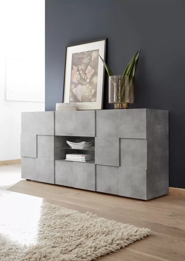 Kumode Dama 07 ar LED · Betons · 181 × 43 × 84 cm