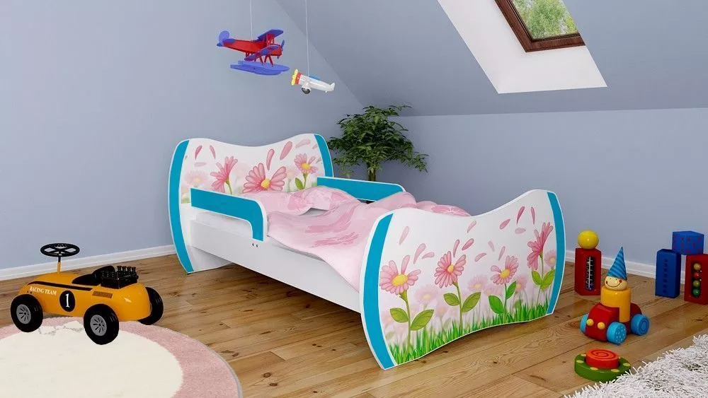 Bērnu gulta Dream L01 140x70 DM16 ar stelāžu Guļamvietas platums: 70 cm, Guļamvietas garums: 140 cm, · 94 × 144 × 71 cm