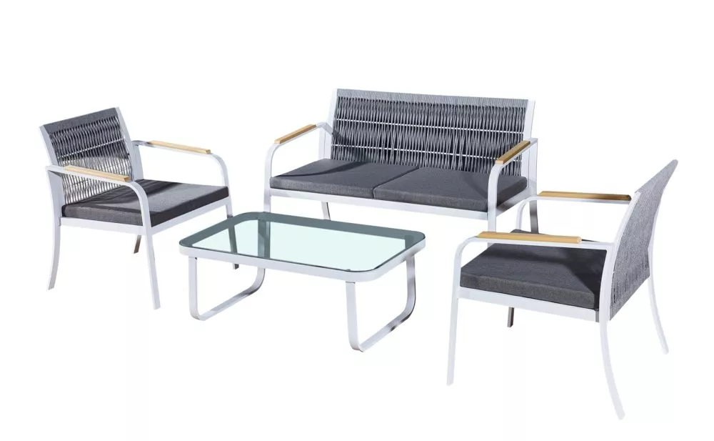 Komplekts Raro Personu skaits: 4, Korpusa krāsa: balts, Elementu krāsa: pelēks, · 122 × 65 × 73 cm