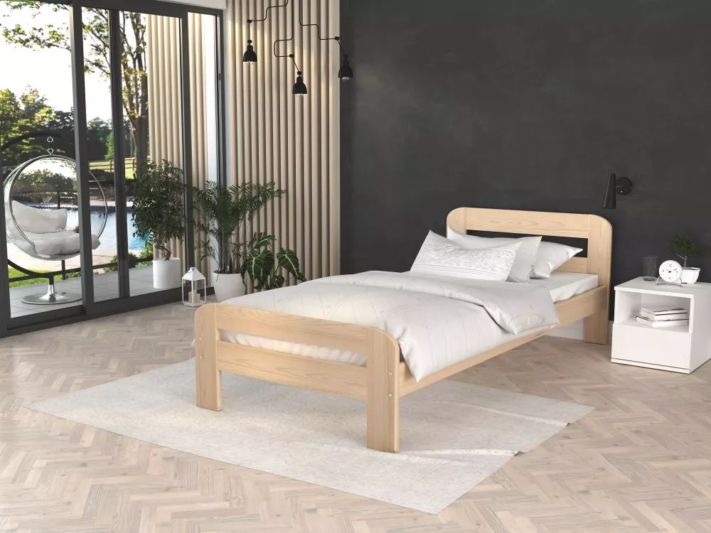 Gulta Dallas ar stelāžu Guļamvietas platums: 90 cm, Guļamvietas garums: 200 cm, stelāžas tips: koka, · Priede · 98 × 206