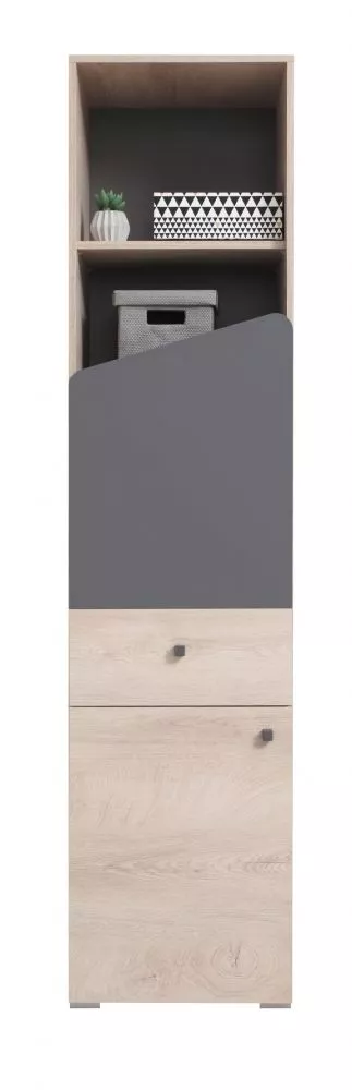 Sekcija Delta DL5 · Ozols + antracīts · 45 × 40 × 190 cm