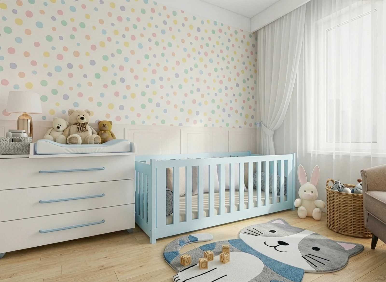 Bērnu gulta Concept 3 ar stelāžu Guļamvietas platums: 80 cm, Guļamvietas garums: 200 cm, · Gaiši zils · 87 × 208 × 68 cm