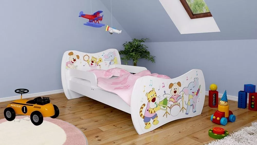 Bērnu gulta Dream L01 140x70 DM14 ar stelāžu Guļamvietas platums: 70 cm, Guļamvietas garums: 140 cm, · 94 × 144 × 71 cm