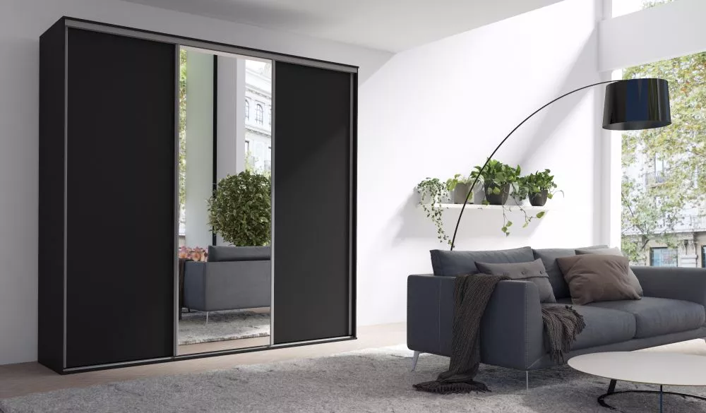 Skapis Grande 254-1 · Melns · 254 × 62 × 244 cm