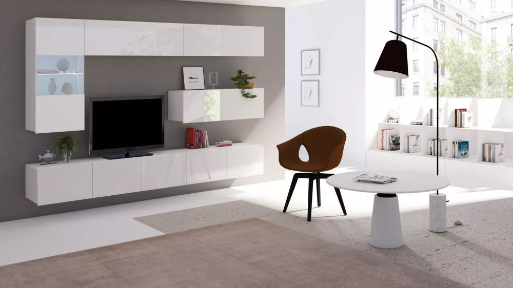 Sekcija Calabrini 4 ar LED · Balts · 250 × 43 cm