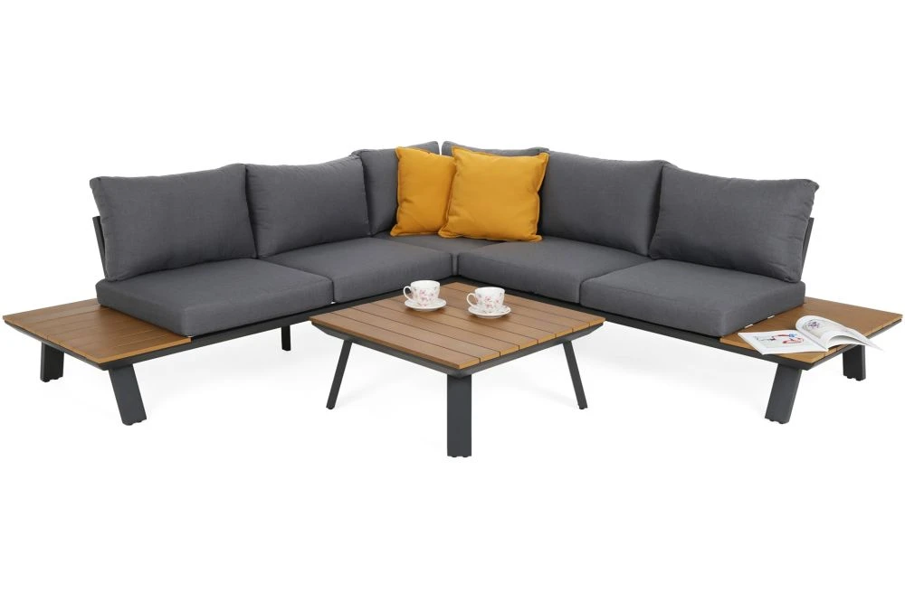 Terases mēbeles Monako Garden Korpusa krāsa: tumši pelēks + brūns, Elementu krāsa: pelēks, · 248 × 248 × 80 cm