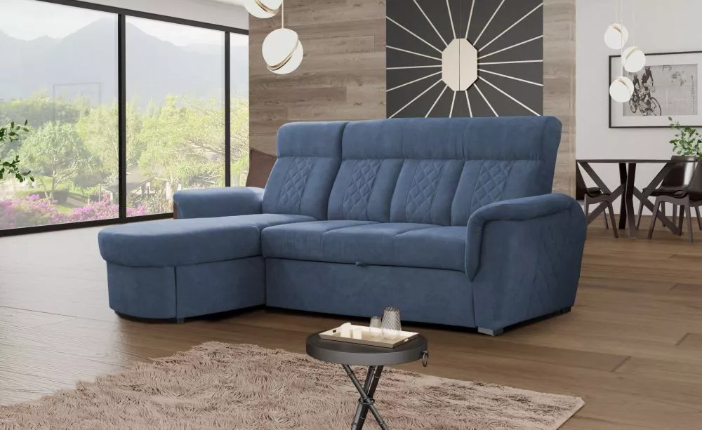 Dīvāns Boston Mini standard · Zils · 175 × 255 × 110 cm