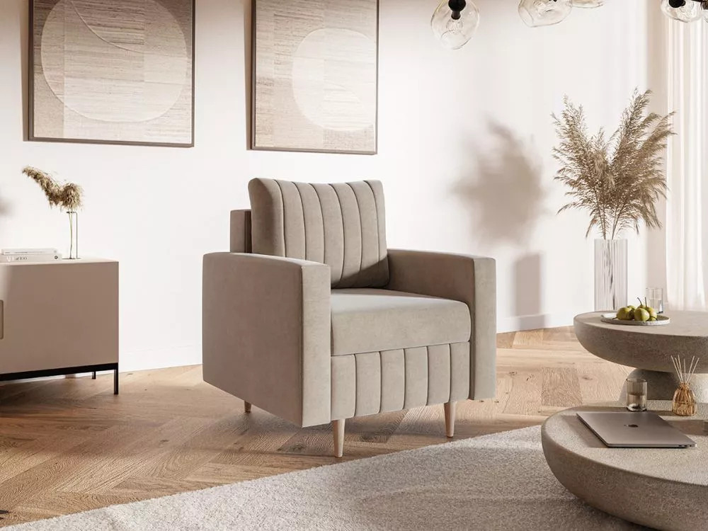 Mīksts krēsls Comfort 1S Standard Sēdvietas dziļums: 47 cm, · Bēši brūns · 80 × 90 × 94 cm