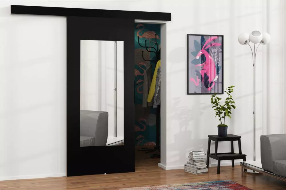 Bīdāmās durvis Malibu M-7 · Melns · 86 × 205 cm