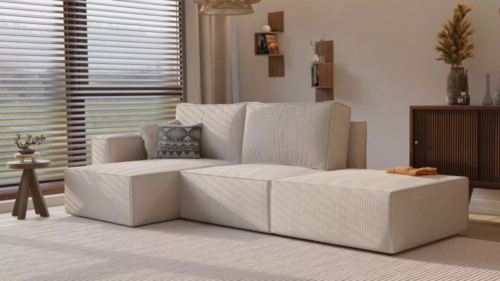 Dīvāns Module 01 Standard · Gaiši bēšs · 145 × 262 × 83 cm
