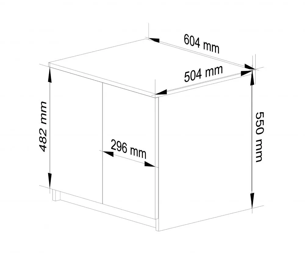Skapis S60 2D2S N · 60.4 × 50.4 × 235 cm