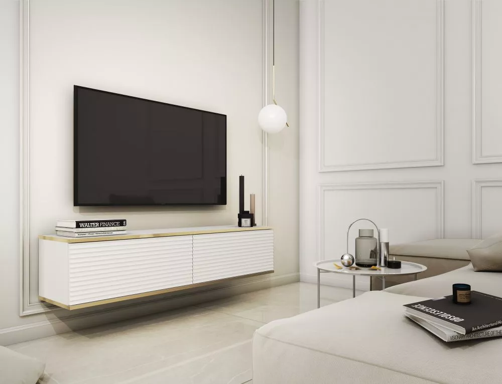 TV tumba Oro MDF · Balts · 135 × 32 × 30 cm