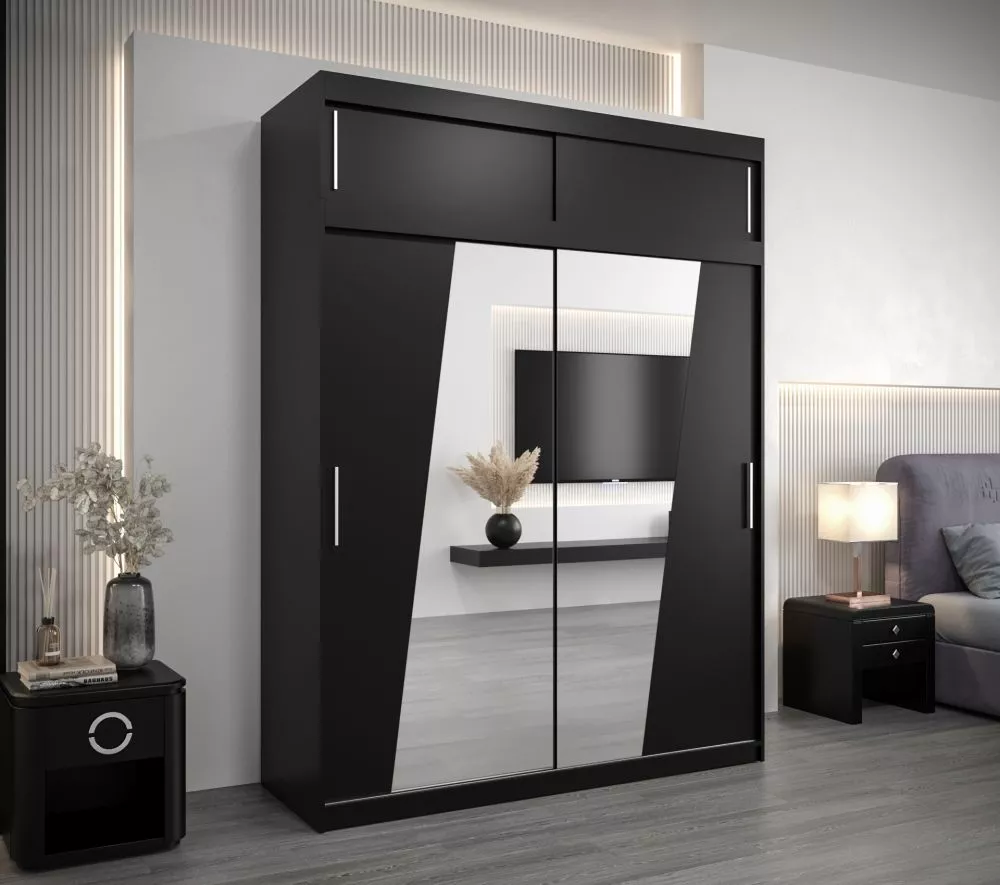 Skapis Rhomb Premium · Melns · 180 × 62 × 240 cm