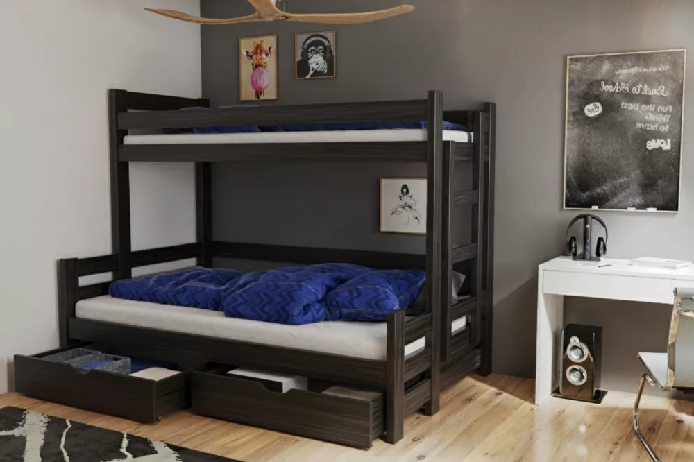 Bērnu gulta Beniamin Basic ar stelāžām Kāpņu puse: Pa labi, Guļamvietas platums: 120 cm, Guļamvietas garums: 200 cm, · V