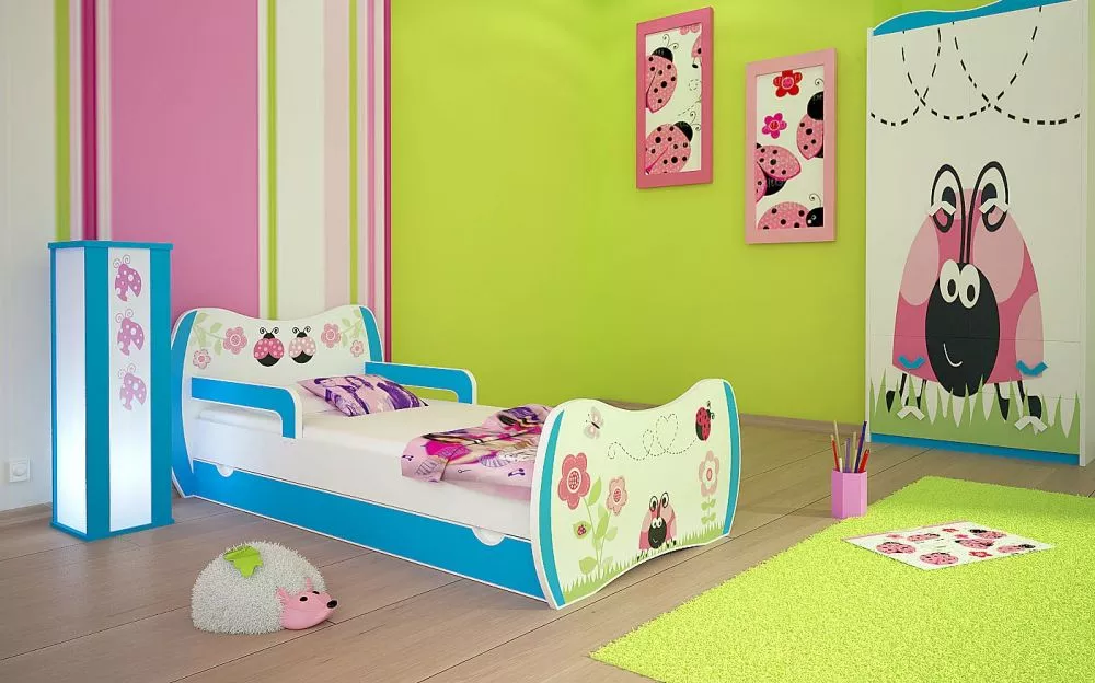Bērnu gulta Dream L04 160x80 DM08 ar stelāžu Guļamvietas platums: 80 cm, Guļamvietas garums: 160 cm, · 104 × 164 × 71 cm