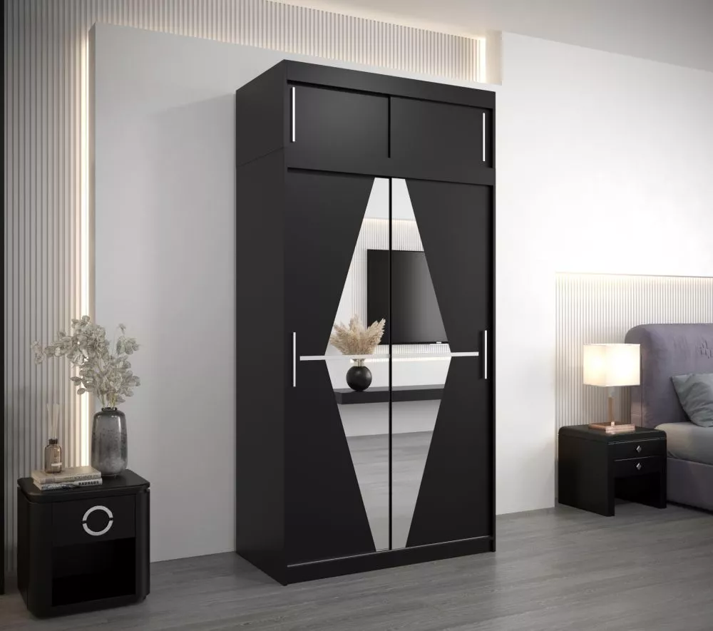 Skapis Boliwia Premium · Melns · 120 × 62 × 240 cm